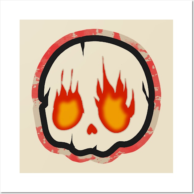 skull fire Wall Art by skull yellow